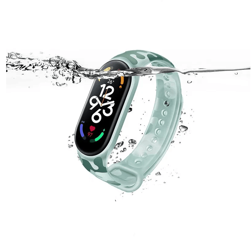 Ремешок для Mi Smart Band 7 Strap светящийся зеленый камуфляж Xiaomi M2203AS1