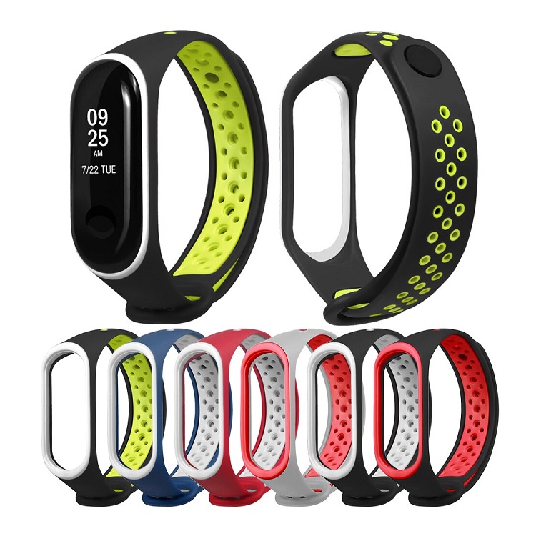 Ремешок для Mi Band 5/Mi Band 6/Mi Band 7 Red Line двухцветный черный с белым