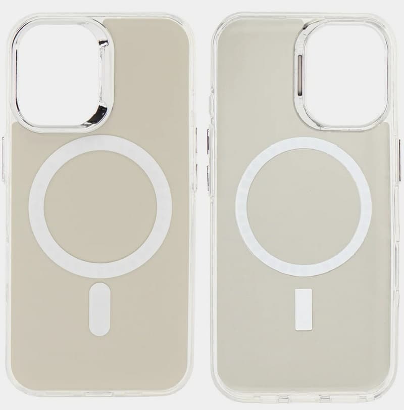 фото Чехол накладка для iphone 15 Pro Max (6.7) Magnetic силикон+пластик с магнитом для magsafe белая