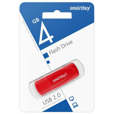 Флеш-накопитель Smartbuy Scout красный 4Gb