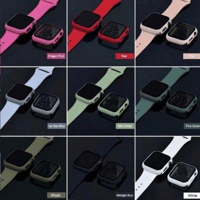 Ремешок для Apple Watch 40mm 2 в 1 с накладкой-стеклом белый