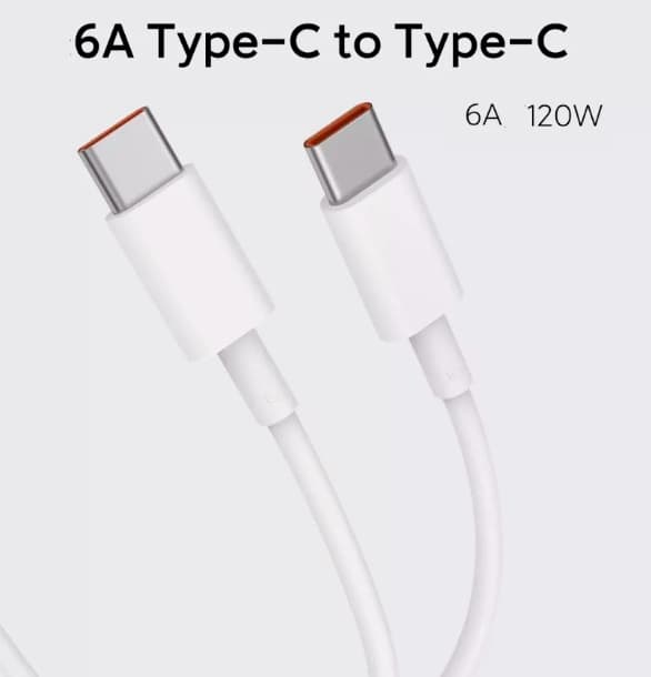 Кабель для быстрой зарядки Type-C USB to Type-C USB Xiaomi Mi 6A / 120 Вт 100см белый 