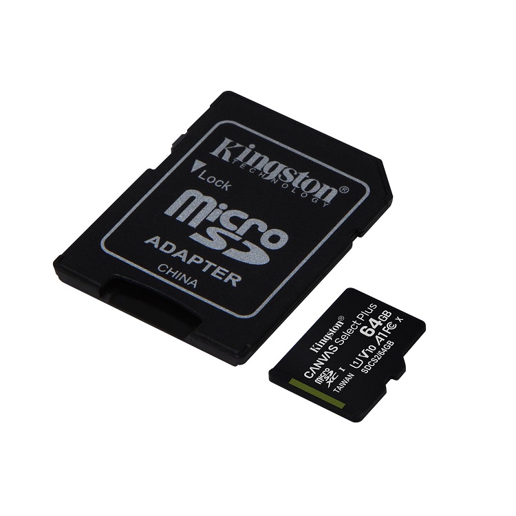 Изображение Карта памяти Kingston Micro SDXC Class 10 UHC-I A1 Canvas Select Plus 100MB/s 64Gb Изображение Карта памяти Kingston Micro SDXC Class 10 UHC-I A1 Canvas Select Plus 100MB/s 64Gb