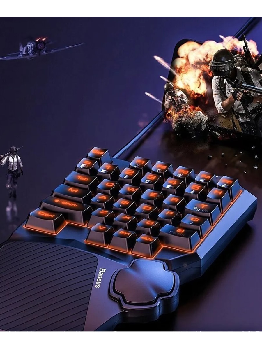 Мини-клавиатура проводная игровая Baseus Gamo GK01 черная GMGK01-01 Мини-клавиатура проводная игровая Baseus Gamo GK01 черная GMGK01-01