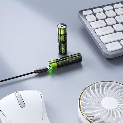 Батарейка аккумуляторная HOCO JA3 LR6/AA 3200mWh/450mAh USB-C 1.5A литиевая подзарежаемая 2шт + кабель Type-C USB-C