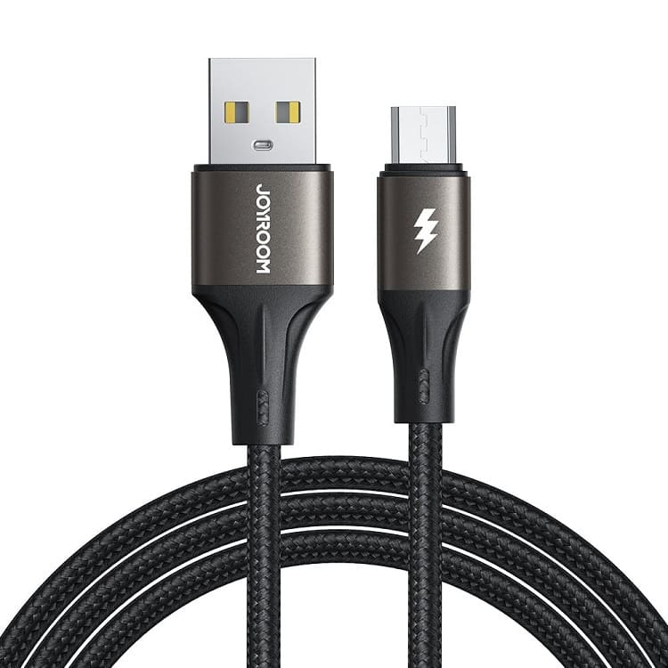 Кабель для зарядки Micro USB Joyroom SA25 1.2м 3A в оплетке черный