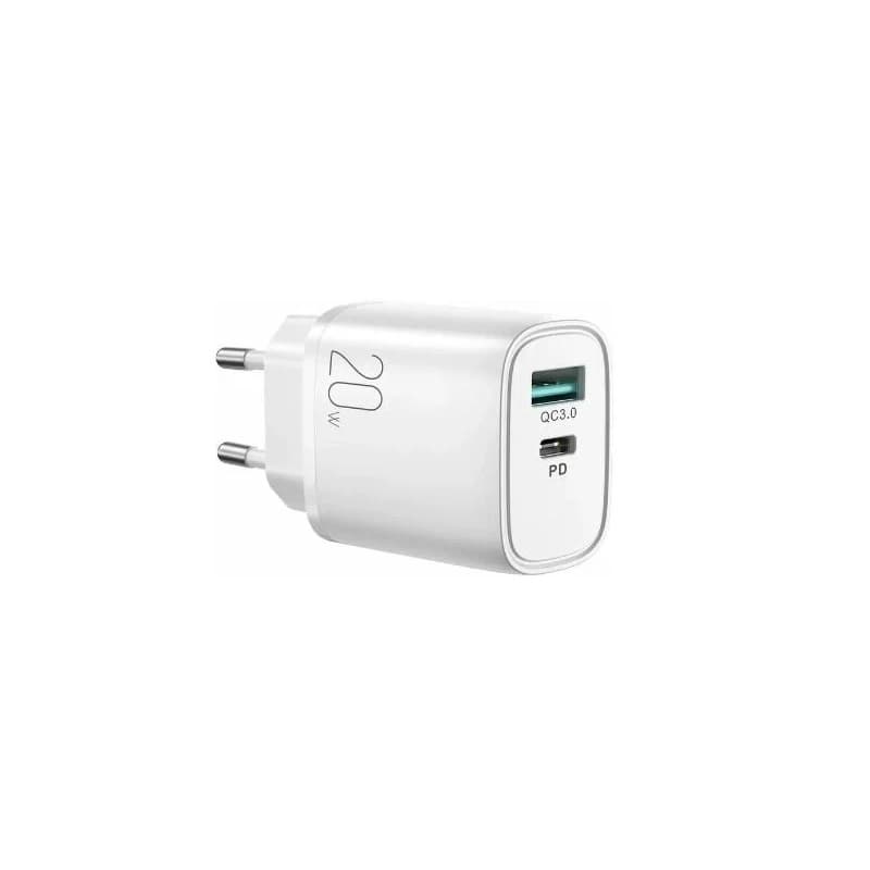 фото Сетевое зарядное устройство Адаптер Блок питания Joyroom L-QP2011 20W PD+QC3.0 / Type-C USB-C+USB белое