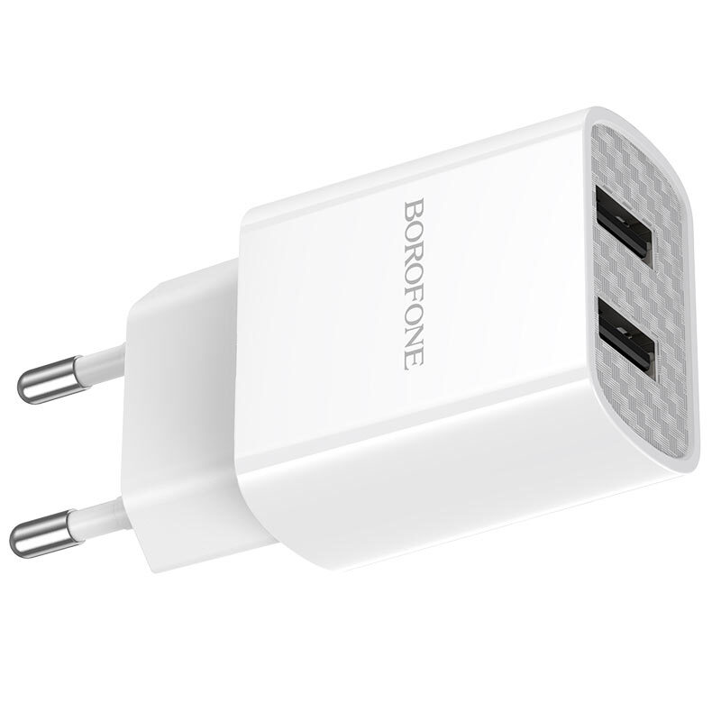 фото Сетевое зарядное устройство Адаптер Блок питания Borofone BA53A 2USB 2.1A белый