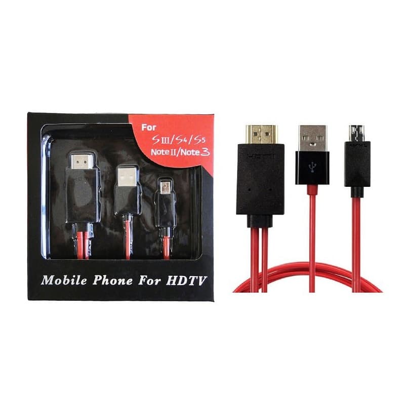 Кабель HDTV MHL Micro - HDMI 1080P OT-3213 2м красный с черным Кабель HDTV MHL Micro - HDMI 1080P OT-3213 2м красный с черным