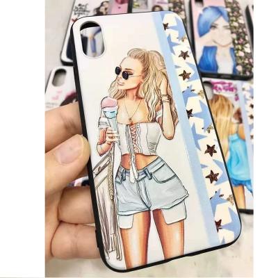 Чехол накладка для Samsung A52/A525 девушка с мороженым силикон+пластик