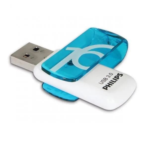 Изображение Флеш-накопитель Philips VIVID USB 3.0 пластик белый синий 16Gb