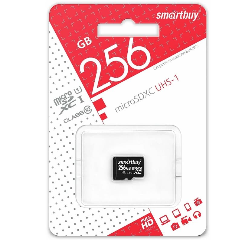 Изображение Карта памяти Smartbuy Micro SDXC Class 10 UHS-1 256Gb без адаптера Изображение Карта памяти Smartbuy Micro SDXC Class 10 UHS-1 256Gb без адаптера