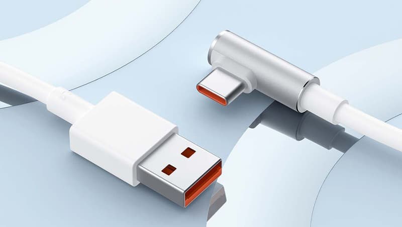 Кабель для зарядки Type-C USB Xiaomi Mi 6A 150см угол 90 белый Кабель для зарядки Type-C USB Xiaomi Mi 6A 150см угол 90 белый