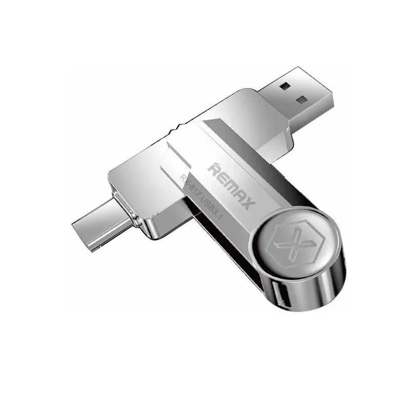 Изображение Флеш-накопитель Remax RX-817 2в1 Type-C USB 3.1 256Gb серебро
