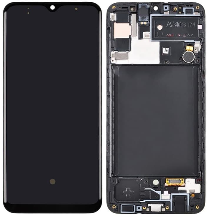 Дисплей для Samsung A307F/ A30S 2019 (G) + тачскрин черный с рамкой OLED