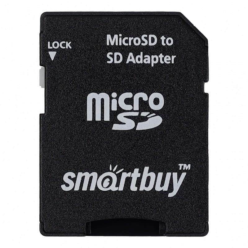 Адаптер переходник для карты памяти microSD/SD черный техпак
