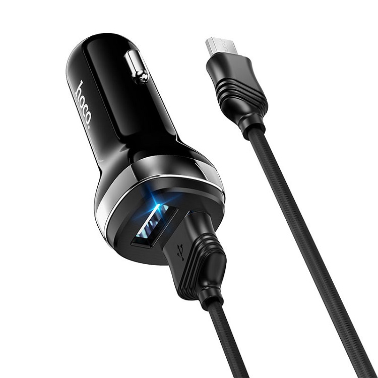 Изображение Автомобильное зарядное устройство + кабель Micro USB HOCO Z40 2USB 2,4A черный фото Автомобильное зарядное устройство + кабель Micro USB HOCO Z40 2USB 2,4A черный