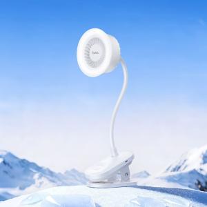 Вентилятор ночник 2в1 Hoco HX610 1800mAh на прищепке белый