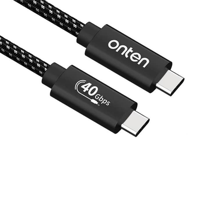 Кабель для зарядки Type-C to Type-C Onten OTN-CC202 Thunderbolt 4 USB4 PD 100W 5A/20V 40Gbps 1м черно-белый