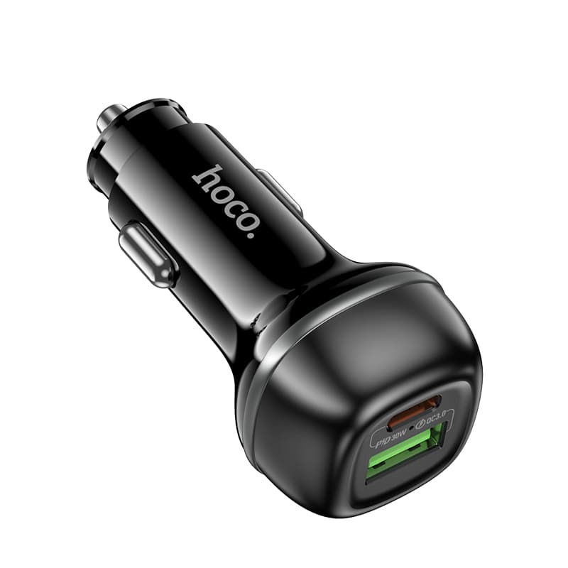 Изображение Автомобильное зарядное устройство HOCO Z58A 48W PD 30W+QC3.0 3A черное фото Автомобильное зарядное устройство HOCO Z58A 48W PD 30W+QC3.0 3A черное