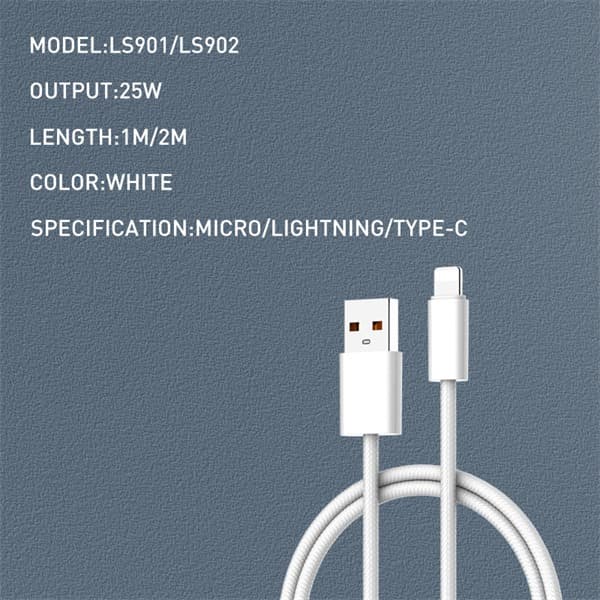 Кабель для зарядки iphone Lightning LDNIO LS901 25W 1м белый Кабель для зарядки iphone Lightning LDNIO LS901 25W 1м белый