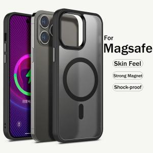 Чехол накладка для iphone 14 Pro (6.1) Magnetic силикон+пластик с магнитом для magsafe матовая черная