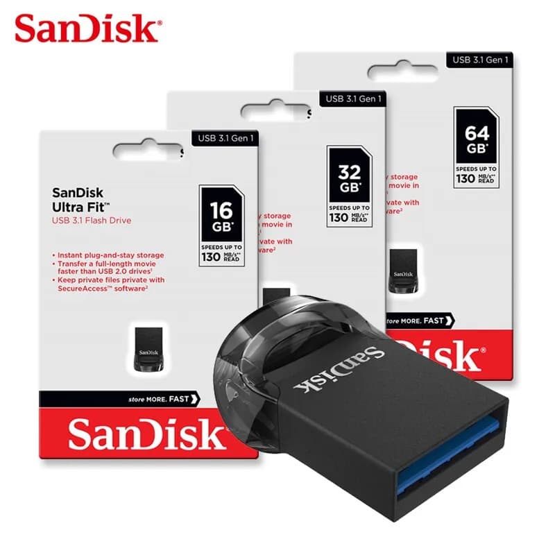 Изображение Флеш-накопитель Sandisk Ultra Fit CZ430 128Gb USB 3.2 400MB/s Изображение Флеш-накопитель Sandisk Ultra Fit CZ430 128Gb USB 3.2 400MB/s