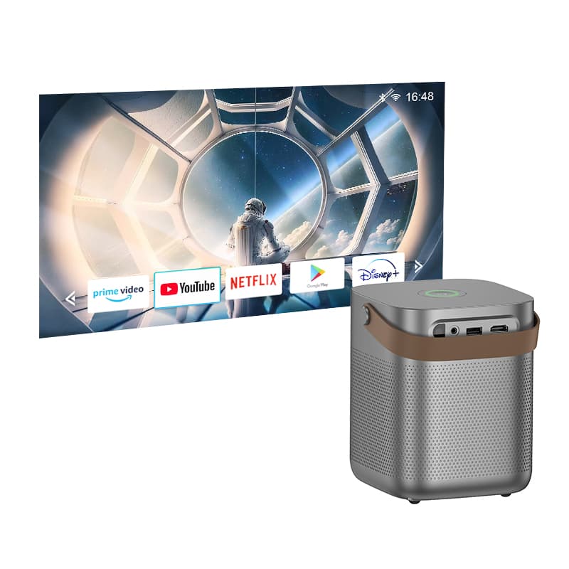 Проектор HOCO DT4 Smart projector 2.69d 720P WiFi 2.4+5G BT5.1 (Android version) серый металл