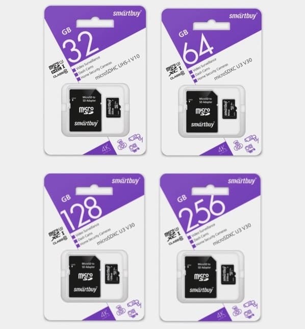Изображение Карта памяти Smartbuy Micro SDHC Class 10 UHS-I U1 V10 4K 32Gb для видеонаблюдения