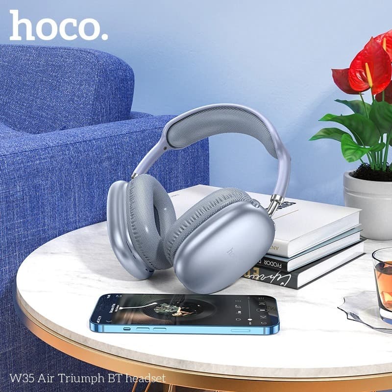 Изображение Наушники беспроводные накладные HOCO W35 Air Triumph зеленые фото Наушники беспроводные накладные HOCO W35 Air Triumph зеленые