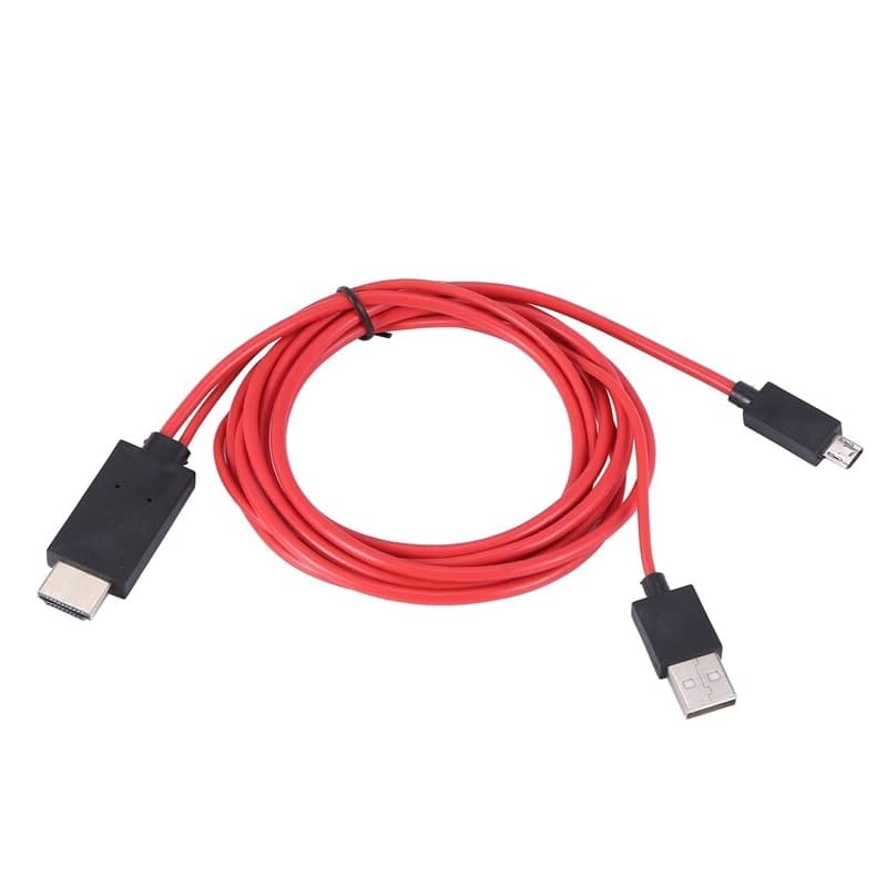 Кабель HDTV MHL Micro - HDMI 1080P OT-3213 2м красный с черным Кабель HDTV MHL Micro - HDMI 1080P OT-3213 2м красный с черным