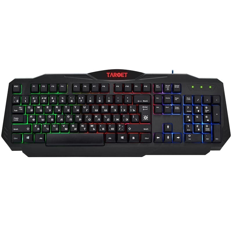 Набор проводной игровой DEFENDER Target MKP-350 клавиатура+мышь+гарнитура+коврик 