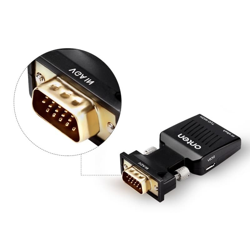 Адаптер переходник с VGA на HDMI Onten OTN-7508 черный