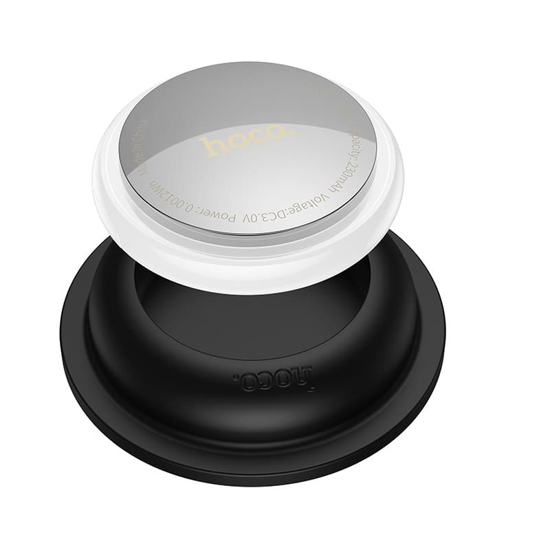 фото Беспроводная метка GPS трекер маячок AirTag Hoco E91B Tiger для iphone белый с черным чехлом самоклеющимся 