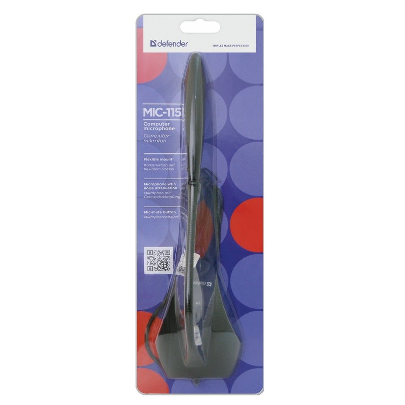 Микрофон компьютерный DEFENDER MIC-115 кабель 1,7 м черный
