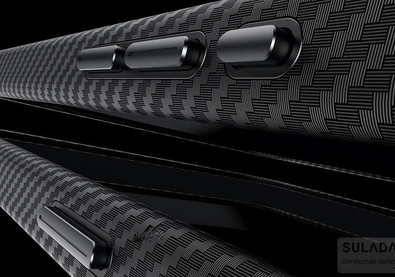 фото Чехол накладка для iphone 16 Pro Max (6.9) SULADA Gentleman карбон пластик синий с магнитом для magsafe