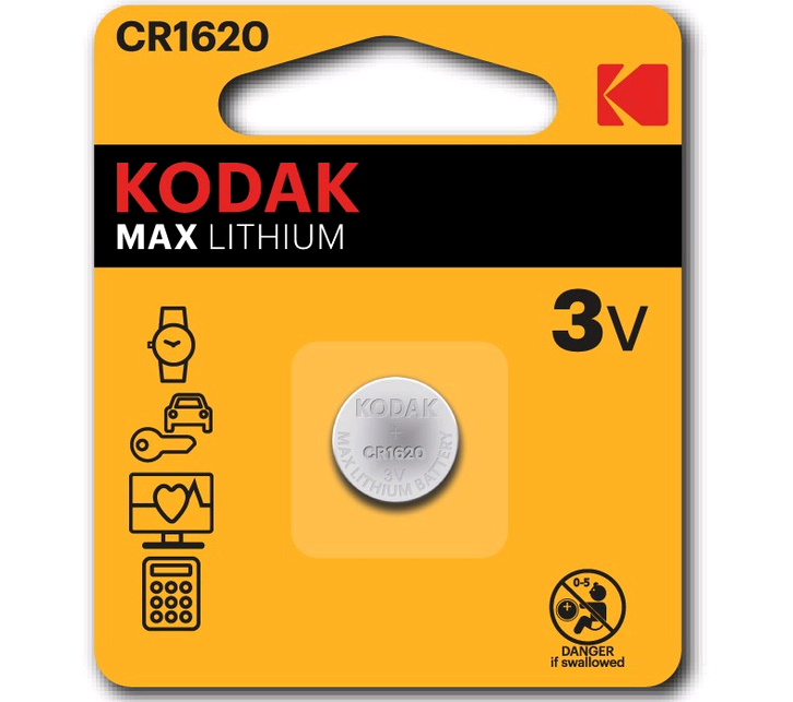 Батарейка Kodak литиевая CR1620-1BL Max Lithium