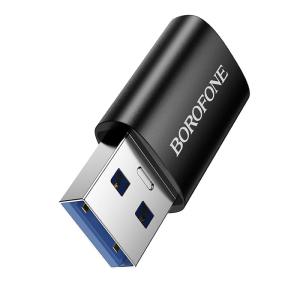 Адаптер переходник OTG с USB 3.0 (M) на Type-C USB (F) Borofone BV26B черный