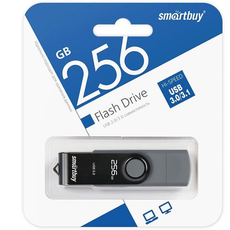 Изображение Флеш-накопитель Smartbuy Twist Dual USB 3.0/3.1 Type-C/Type-A 256Gb