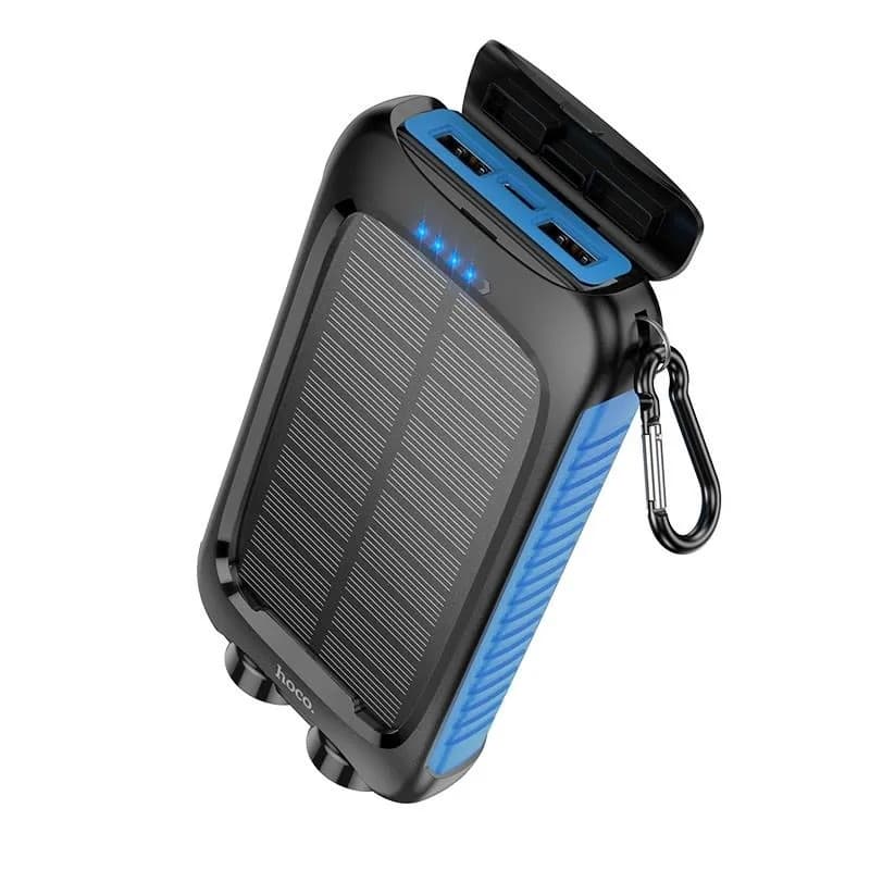 Изображение Внешний аккумулятор повербанк Power bank HOCO DB51 8000mAh с солнечной панелью и фонариком черный фото Внешний аккумулятор повербанк Power bank HOCO DB51 8000mAh с солнечной панелью и фонариком черный