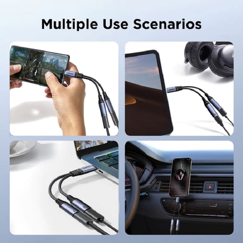 Аудио адаптер переходник для наушников с Type-C USB-C на 2 Type-C USB-C Joyroom SY-C03 черный Аудио адаптер переходник для наушников с Type-C USB-C на 2 Type-C USB-C Joyroom SY-C03 черный