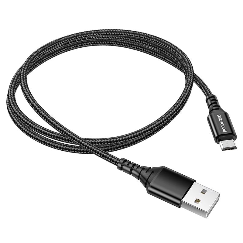 Кабель для зарядки Micro USB Borofone BX54 плетеный черный