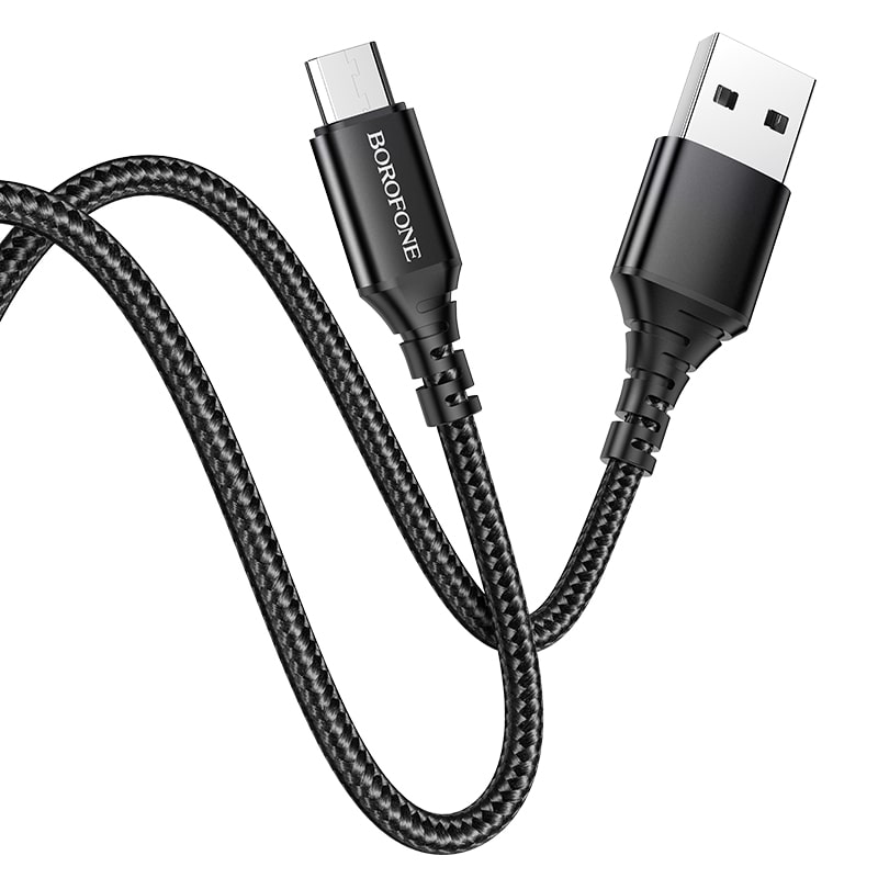 Кабель для зарядки Micro USB Borofone BX54 плетеный черный