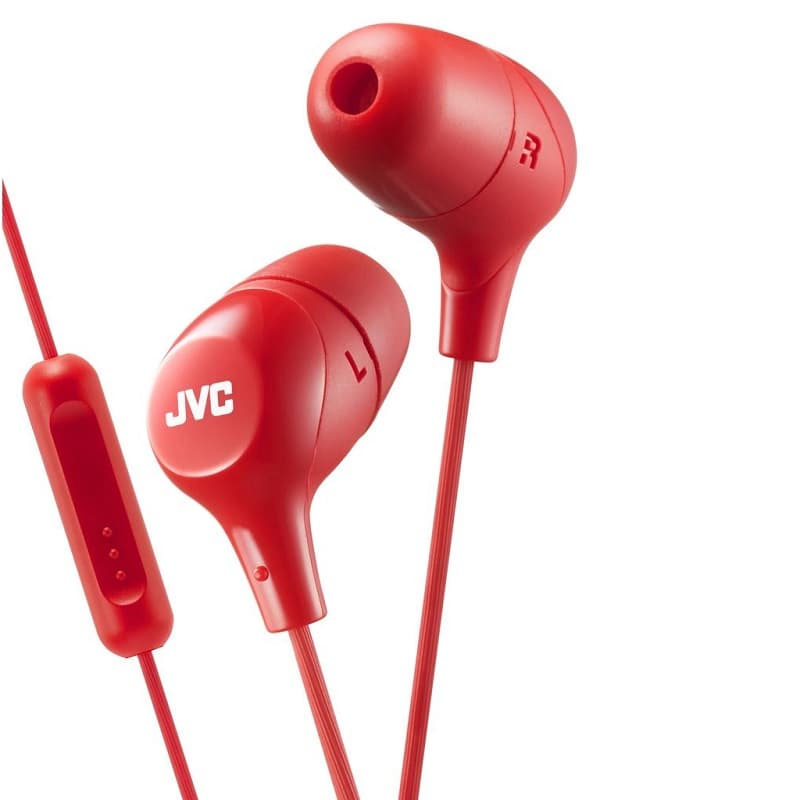 фото Наушники проводные с микрофоном JVC Marshmallow HA-FX38M-R-E красные