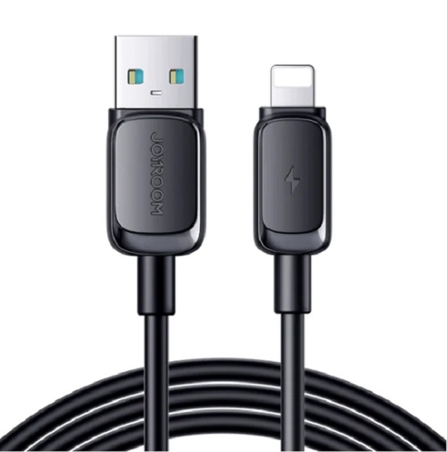Кабель для зарядки iphone Lightning Joyroom S-A14 1.2м 3A силикон черный