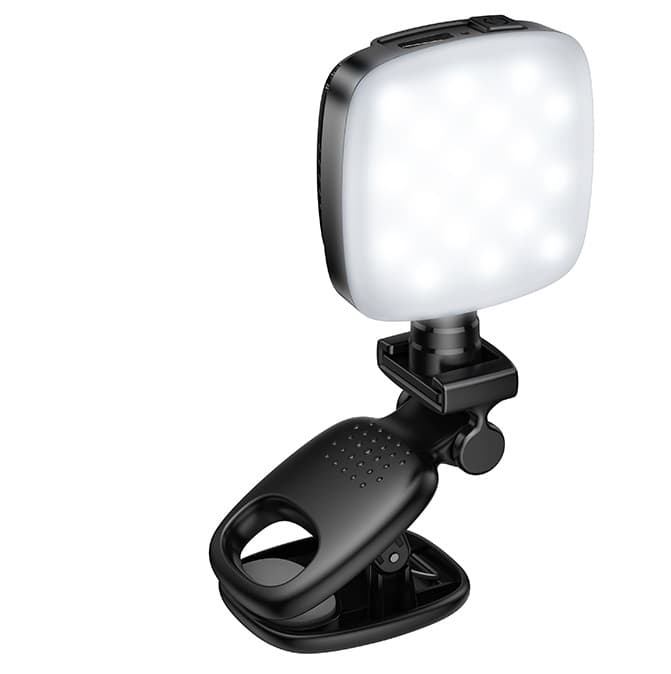 Видеосвет подсветка портативная для фото видео Hoco K28 на прищепке черный