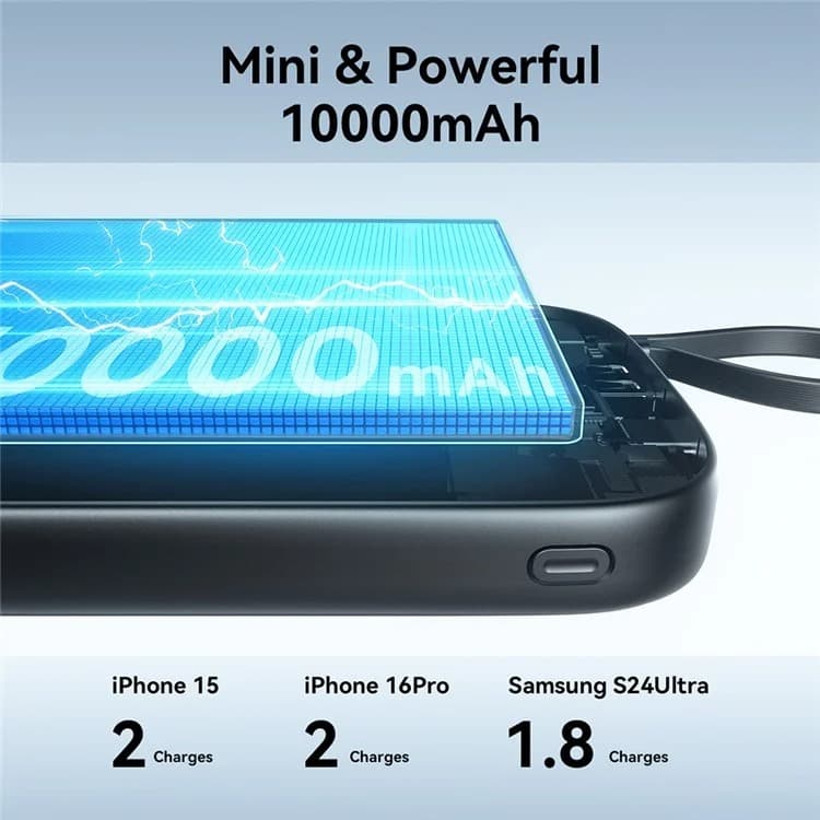 Изображение Внешний аккумулятор повербанк Power bank Joyroom JR-PBF18 10000mAh 22.5W с дисплеем черный фото Внешний аккумулятор повербанк Power bank Joyroom JR-PBF18 10000mAh 22.5W с дисплеем черный
