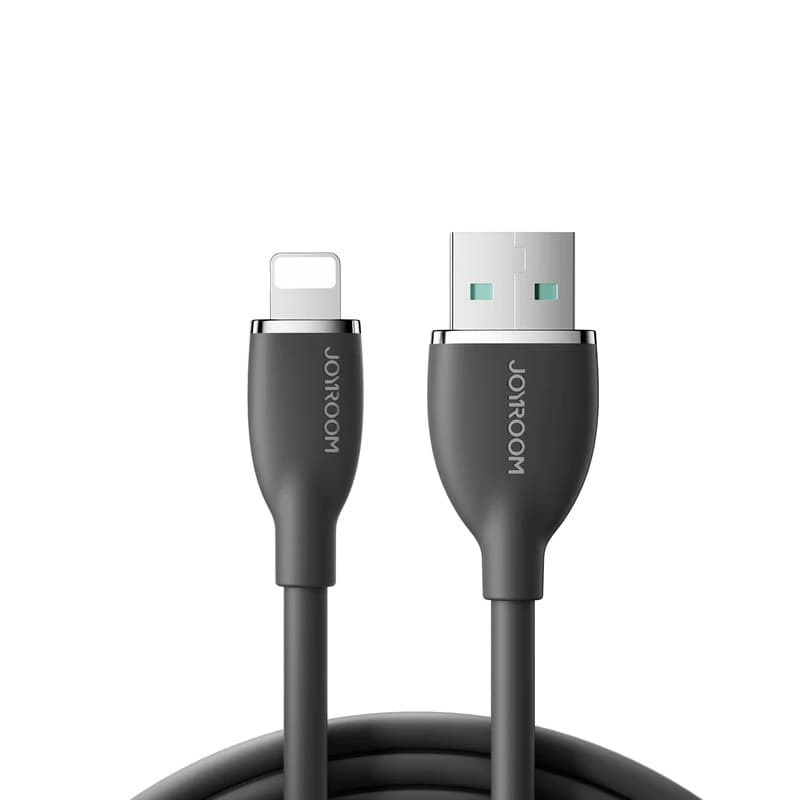 Кабель для зарядки iphone Lightning Joyroom S-A29 1.2м 3A жидкий силикон черный