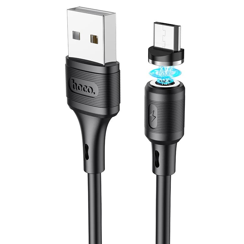 Кабель для зарядки Micro USB HOCO X52 2.4A 1м магнитный черный