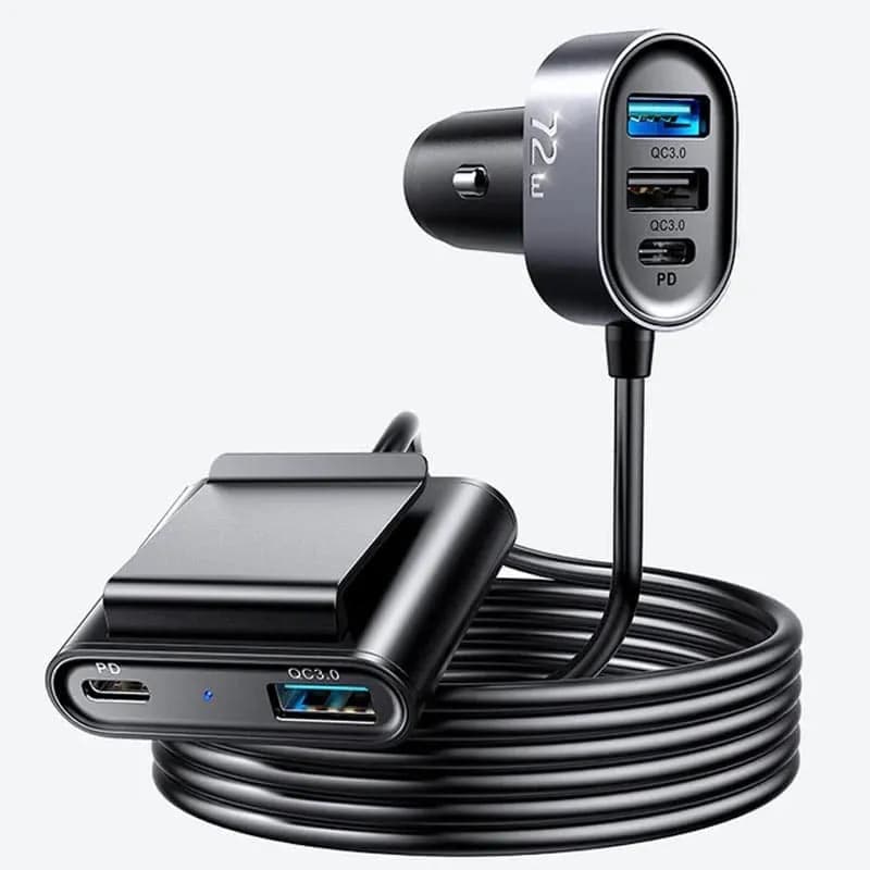 Изображение Автомобильное зарядное устройство Joyroom JR-CL05 75W 5 Multi-port 2PD+3QC3.0 / Type-C USB-C+3USB 1.5м черное фото Автомобильное зарядное устройство Joyroom JR-CL05 75W 5 Multi-port 2PD+3QC3.0 / Type-C USB-C+3USB 1.5м черное